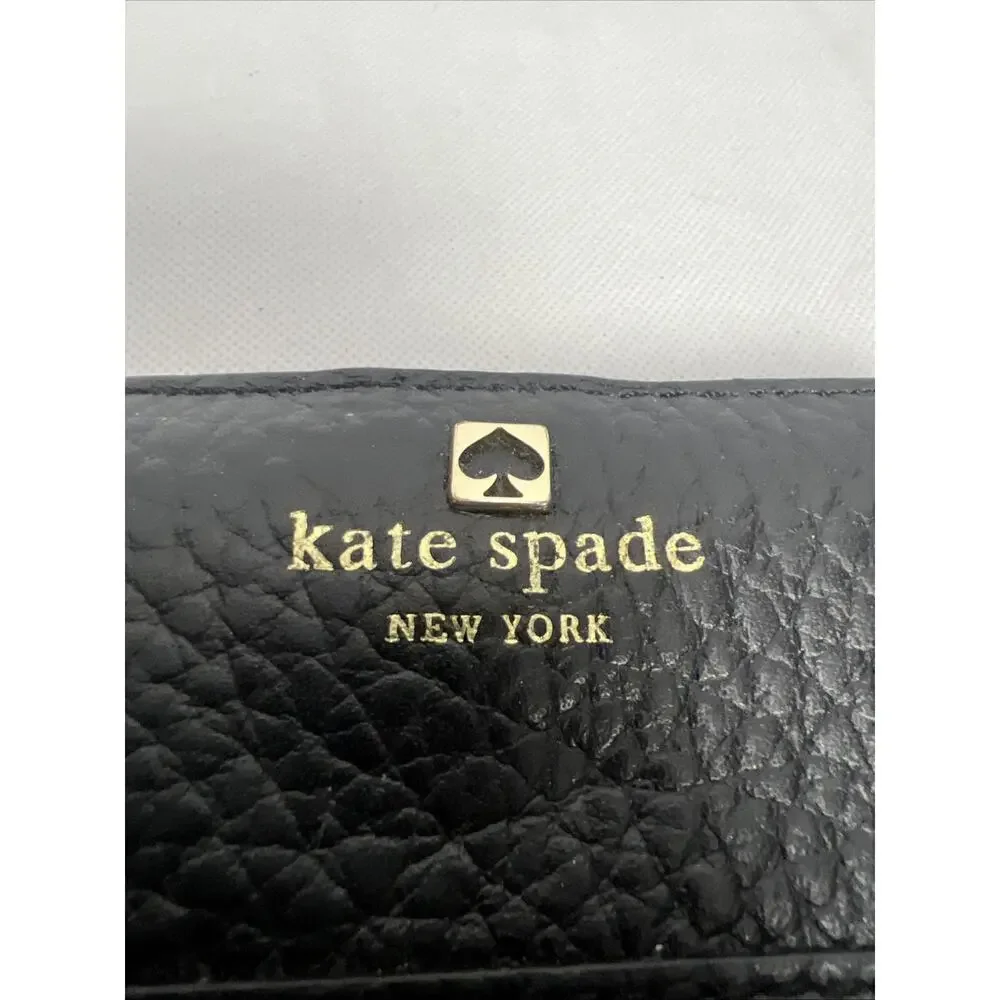 Kate Spade New York Black Saffiano Leather Wristlet Wallet Carryall